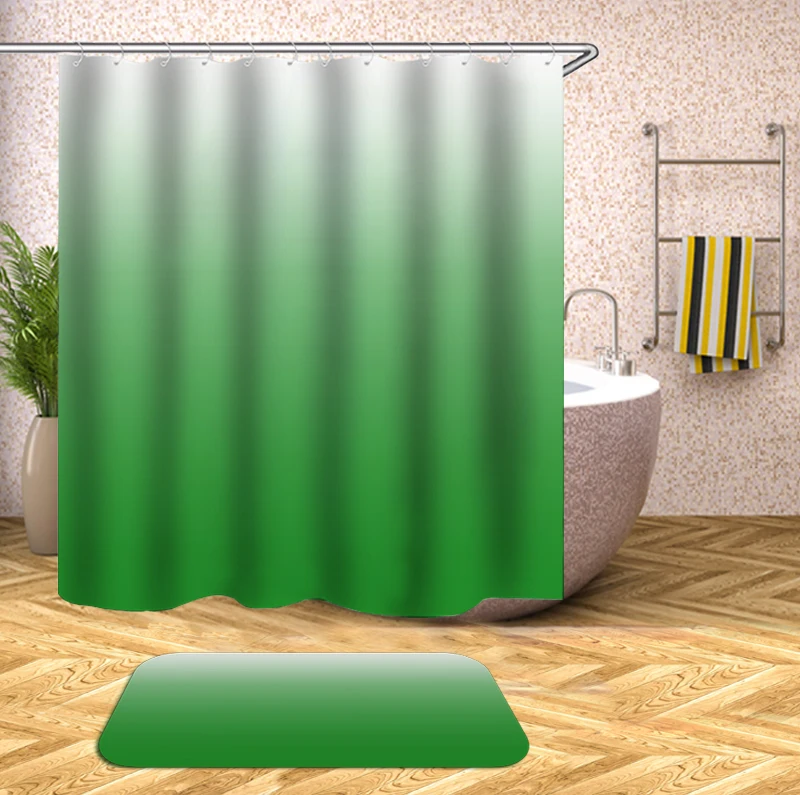 

Gradient Print Waterproof Shower Curtain Polyester Fabric Bath Curtain Home Bathroom Curtains with 12 Hooks Shower Curtains