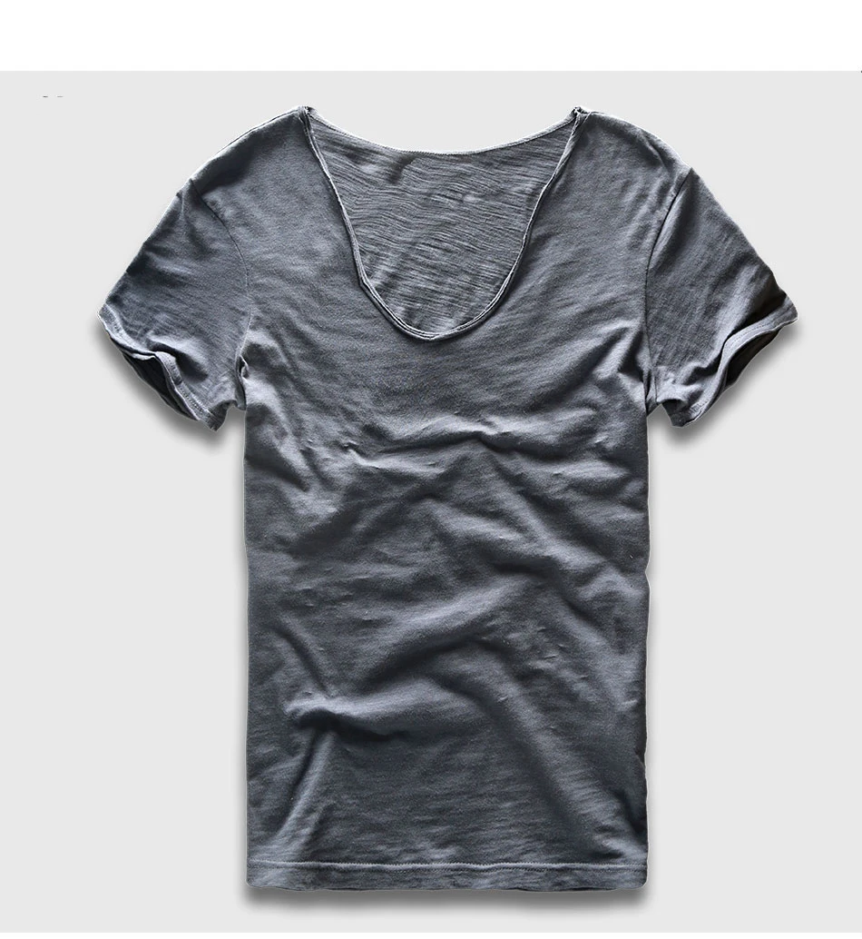 Брендовая мужская футболка в стиле хип-хоп, модная повседневная хлопковая Футболка с v-образным вырезом XXL Swag для мужчин, мужские футболки с коротким рукавом