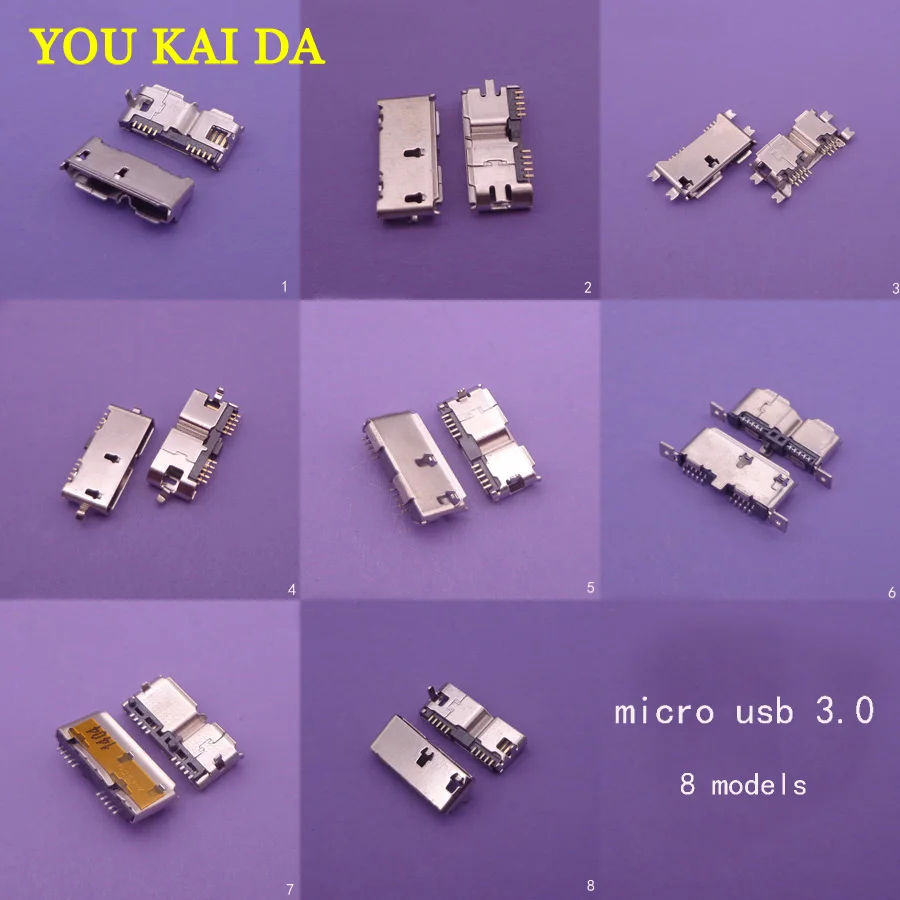 8 моделей 16 шт./лот Micro USB 3 0 10P гнездовой разъем SMT/DIP/вертикальный для ноутбука