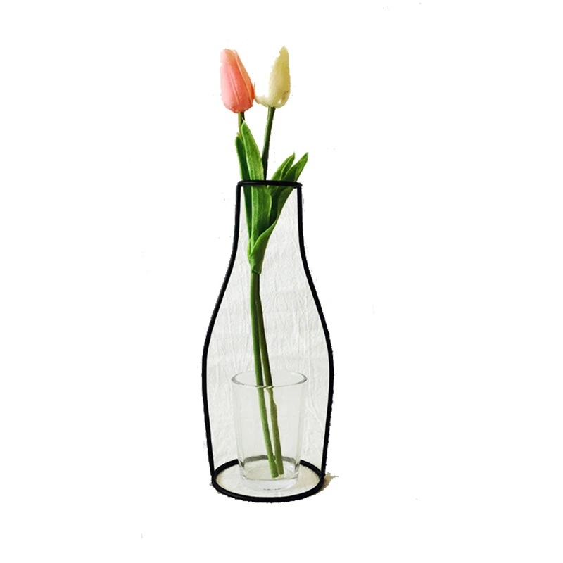 Вечерние украшения для дома ваза абстрактные черные линии минималистский абстрактный Железный цветочный горшок сушеные цветочные горшки скандинавские украшения - Цвет: F