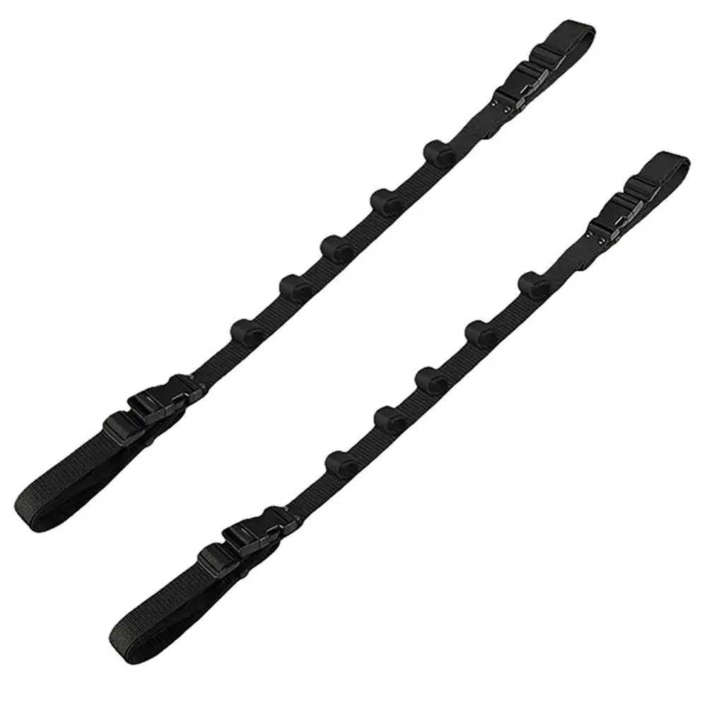 

2pcs Fishing Vehicle Rod Carrier Rod Holder Belt Strap With Tie Suspenders Wrap Fishing Accessories black