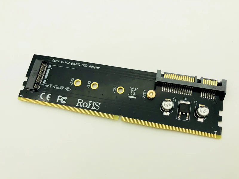 Переходник DDR4 на M.2 SATA переходник Память DIMM NGFF SSD B Key 15Pin Power 7pin порт материнскую