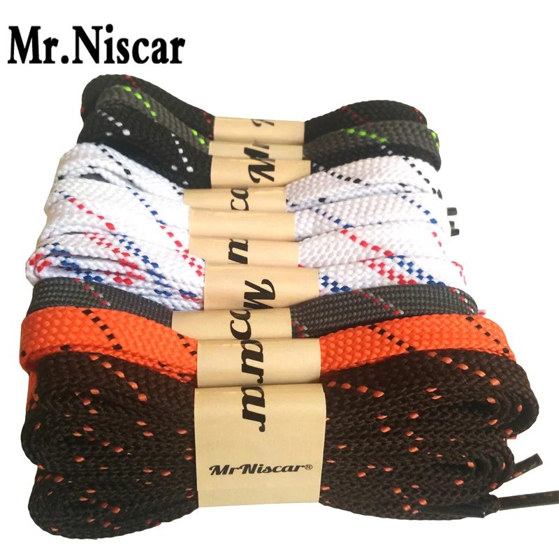 Mr. Niscar 10 пар цветных плоских шнурков, многоцветные двухслойные утолщенные повседневные шнурки для бега
