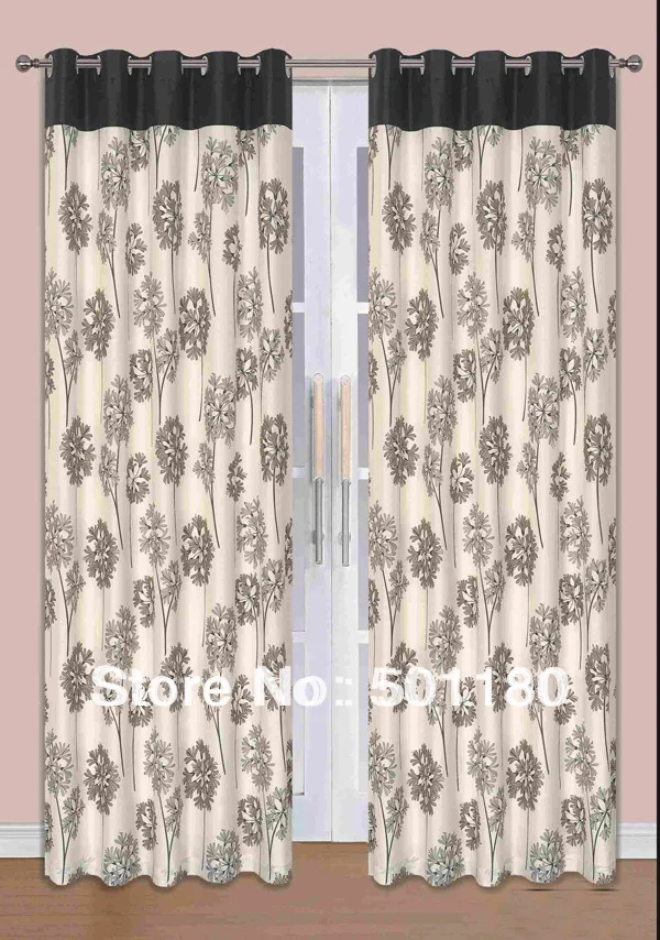 

Free shipping quality curtains normal one pair of eyelet lined curtains 65x90 inch 100% polyester window curtain with grommeter