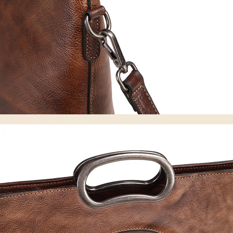 AETOO Retro leather postman bag, Lady handbag, single shoulder tree ointment leather woman crossbody bag