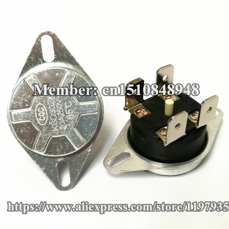 

KSD302X KSD302T KSD302 250V 20A 75 degrees 15A 16A temperature control switch 75C