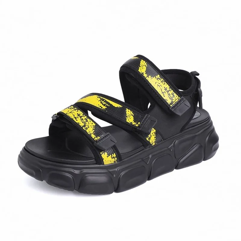 

2019 New Fashion Women Platform Sandals Hook& Loop Ladies Casual Female Peep-toe Wedges Shoes Woman Shoes black girls Sandals