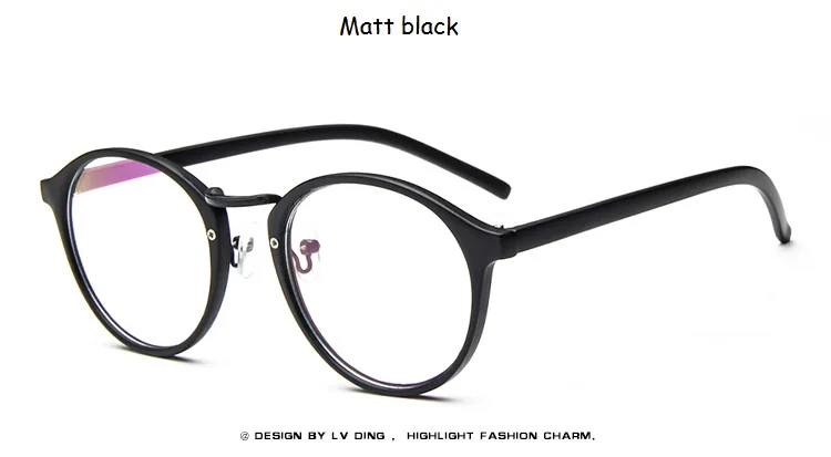 Женские очки для чтения с круглой оправой, очки для близорукости, пластиковая оправа для очков, оптические очки - Цвет оправы: matt black