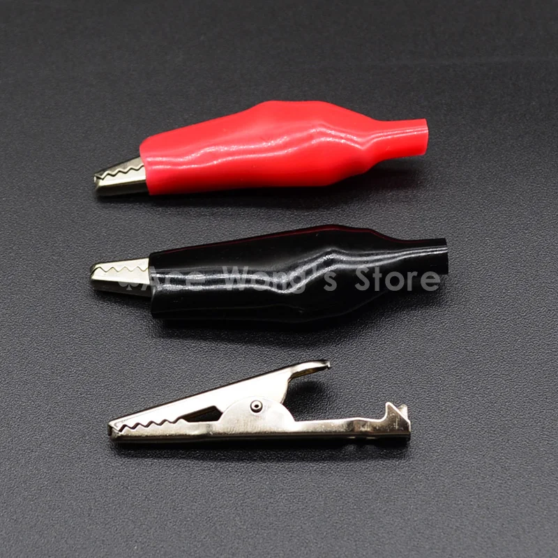 

10pcs/lot 35MM Metal Alligator Clip Crocodile Electrical Clamp for Testing Probe Meter Black and Red with Plastic Boot