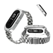 Для mi Группа 3 ремешок для Xiaomi mi группа 3 безвинтовое Нержавеющая сталь браслет mi Группа 3 Напульсники Pulseira mi band3 ремень