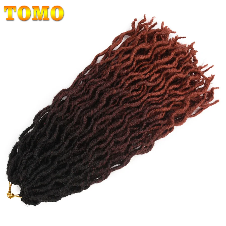 TOMO Bohemian Faux locs вьющийся кроше плетение волос 24 пряди вязание крючком наращивание волос 18 дюймов Синтетические волосы Омбре косы