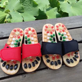 

Health care natural stone acupunture massager summer Cobblestone acupoint foot massage slippers Relaxation