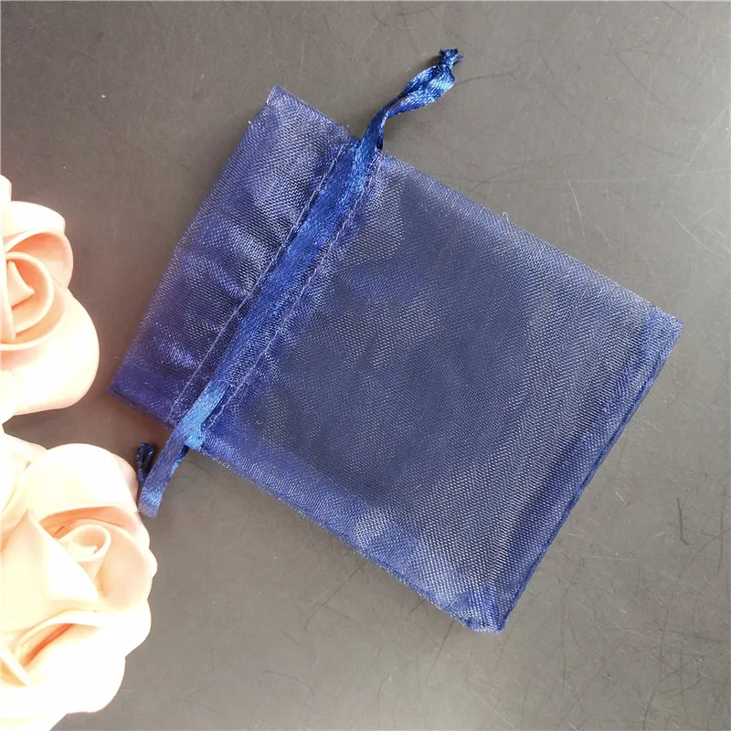 100 шт органзы сумки прозрачные сумки упаковки холст украшение для свадьбы подарок сумки саше подарочная Сумка из органзы 6X8 см X 9 см X 14 см 12X17 см 6z - Цвет: navy blue