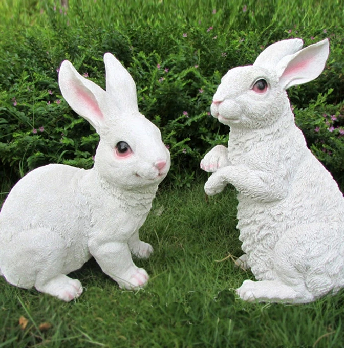 Simulation Rabbit Sculpture Ornaments Outdoor Garden Courtyard Resin