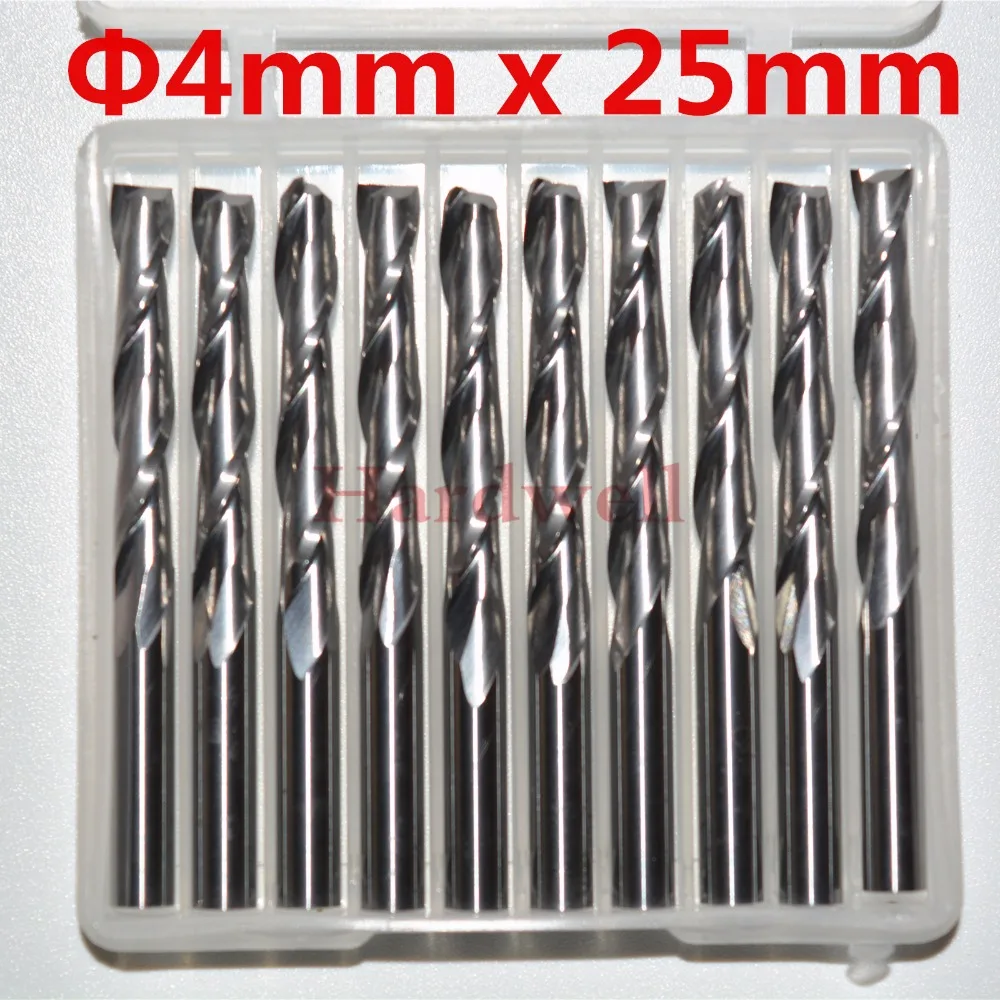 10pcs4mm*25mm,cnc Solid Carbide End Mill,woodworking Router Bit,2