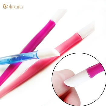 

10 Pcs/Lot Nail Art Design Color Cute Plastic Angled Stick Pen Spoon Cut Manicure Care Aid Beauty Tools Remover