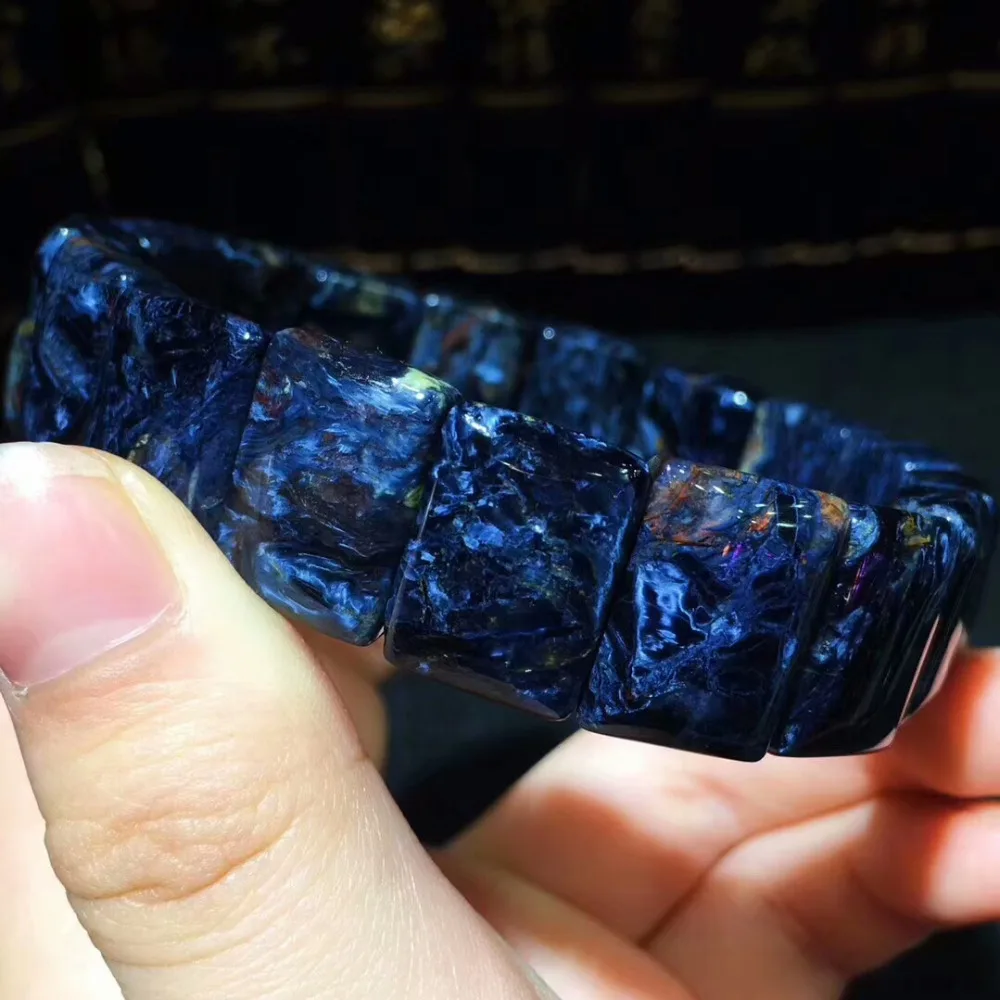 Натуральный синий драгоценный камень Pietersite 17x12 мм прямоугольник бусины браслет стрейч женщина мужчина Pietersite браслет Namibia AAAAAA