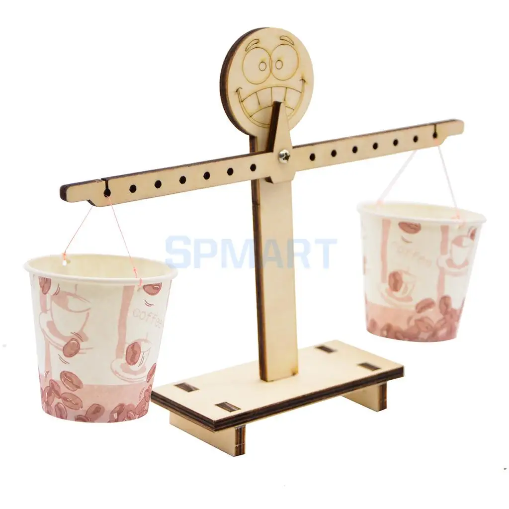 Wooden Balance Beam - Scale DIY Building Puzzle Kits Science Experiment Kids Children Scientific Educational Toy