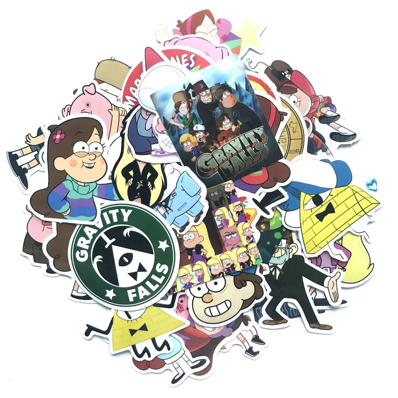 

Grotesque Town Funny Anime Gravity Falls Sticker For Car Laptop Luggage Skateboard Motorcycle Decal Kids Toy Stickers 36Pcs