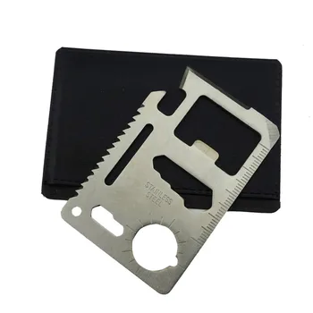 

Multi Tools 11 in 1 Multifunction Outdoor Hunting Survival Camping Pocket Military Credit Card Knife Silver High Quality