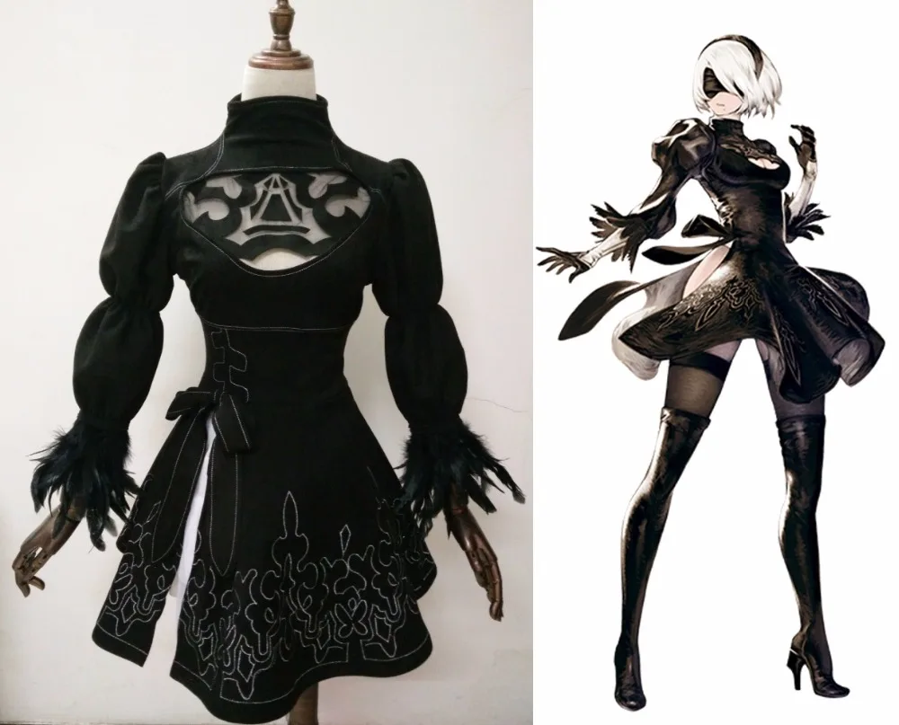 New 2017 Game Nier Automata Cosplay Costume YoRHa 2B Adult Outfit