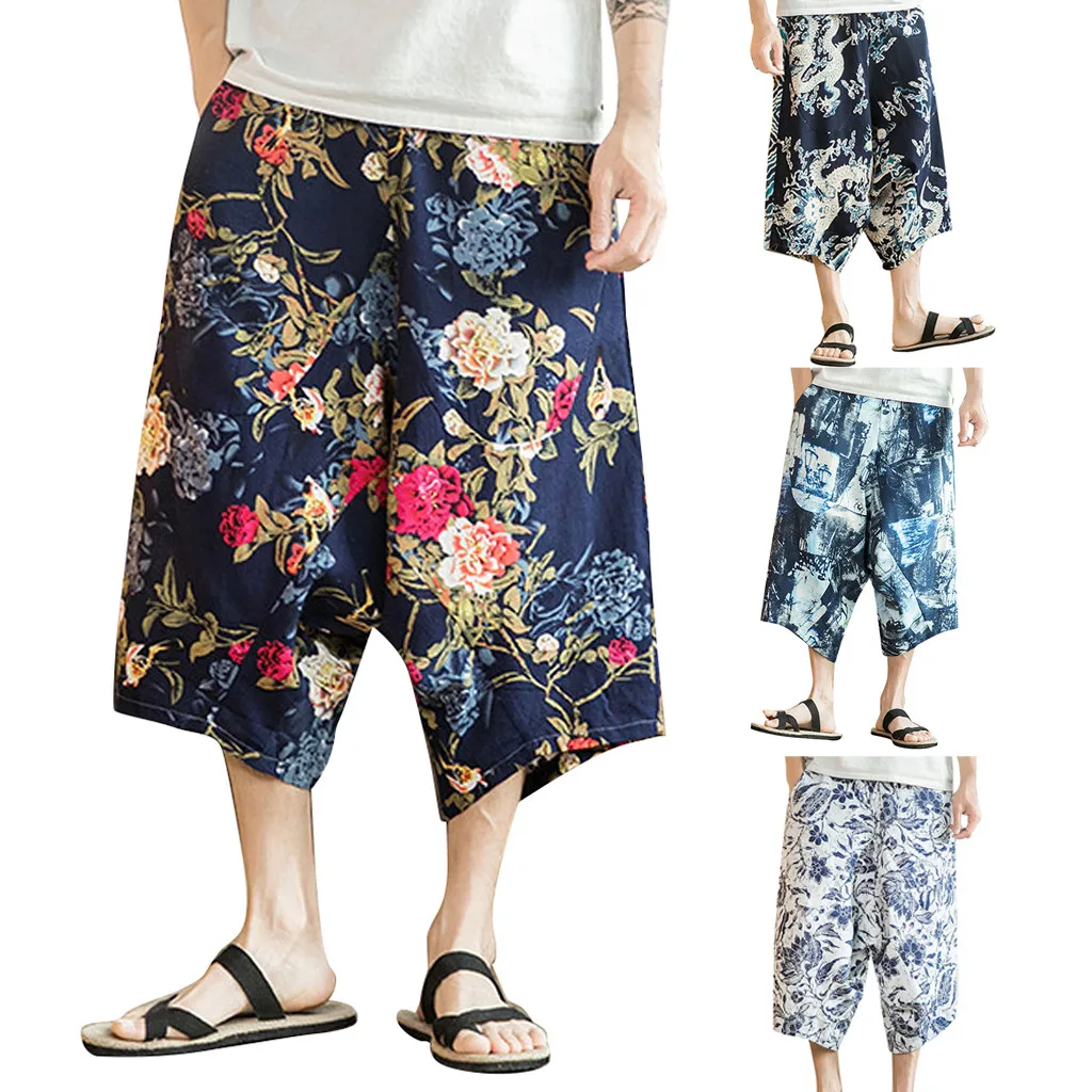 

2019 Clothing Instyle Summer Men Casual Harem Pants Jogger Fitness Trouser Linen Loose Pant Stylische und bequeme Herrenmode