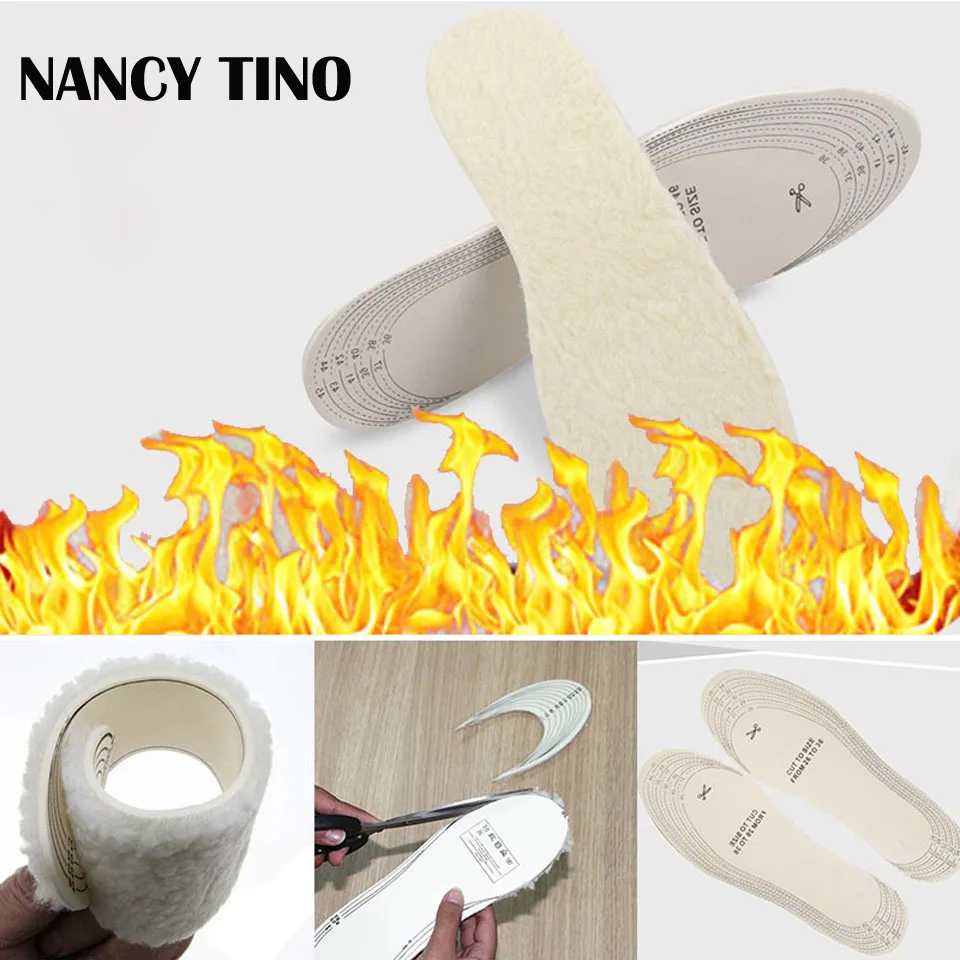 NANCY TINO/зимние теплые стельки унисекс для обуви; теплые зимние ботинки из искусственного кашемира; обувь с подкладкой; зимняя обувь; стелька