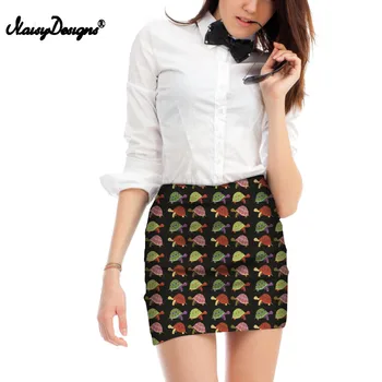 

NOISYDESIGNS Cool Floral Turtle Short Skirts Mini Elastic Ladies Summer Pencil Skirts Slim Fit Female Ladies Bodycon Skirt Plus