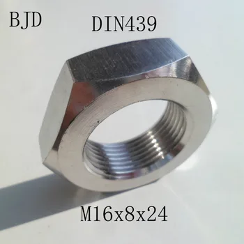 

5Pcs DIN439 M16x8x24 16mm nut 304 stainless steel nut thin flat M16 nut and High quality universal nuts Free shipping