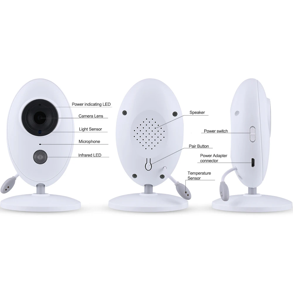  3.5Inch Wireless LCD Audio Video Baby Monitor Nanny Music Intercom IR Portable Baby Camera Baby Wal