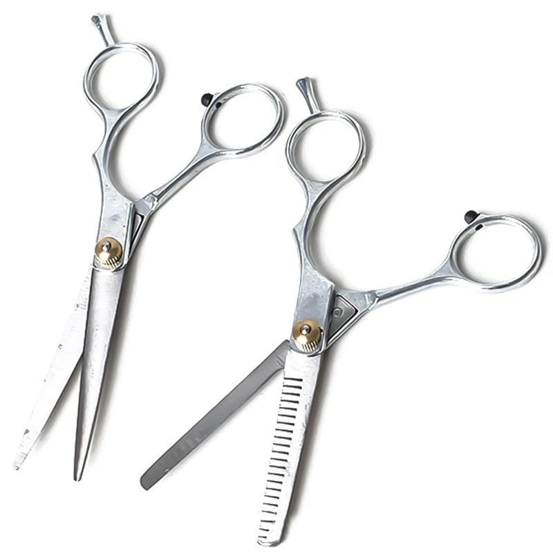 

6 inch Cutting Thinning Styling Stainless Steel Hair Scissors Salon Hair Hairdressing Tool Shears Regular Flat Teeth Blades