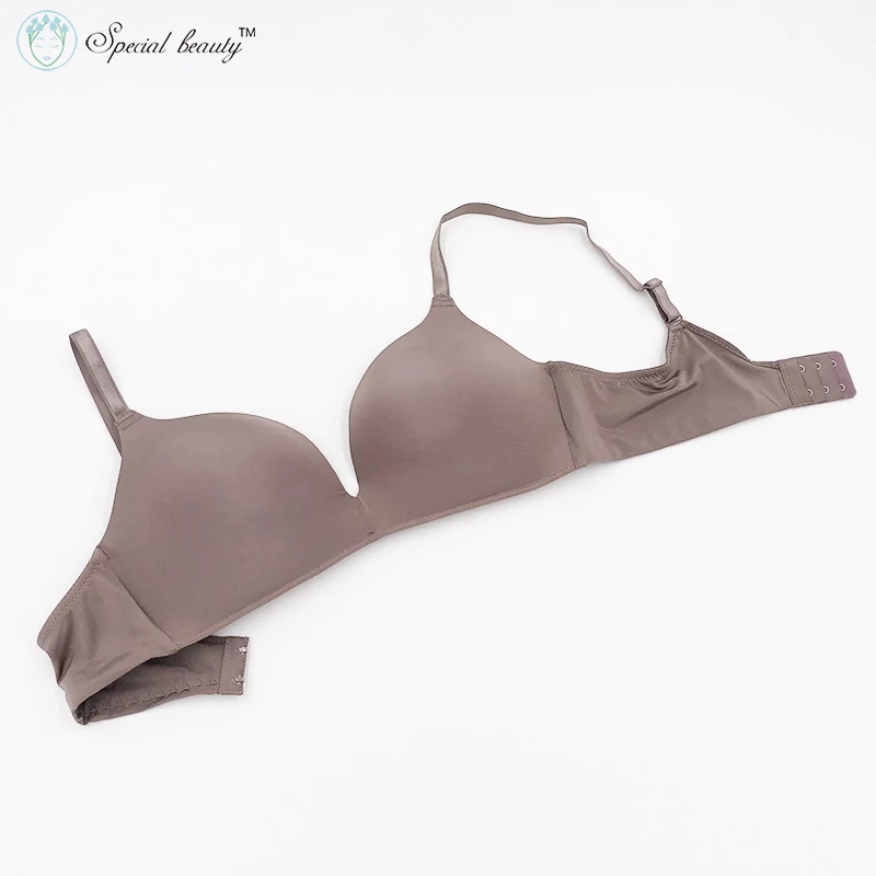 

Special Beauty!Free shipping!Brown color Deep V Push up Ultra-breathable seamless Ultrathin Soft and Smooth Lovely Wireless Bra