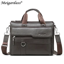 MEIGARDASS мужские сумки из натуральной кожи Портфель 1" деловая сумка для ноутбука сумка через плечо мужская повседневная сумка