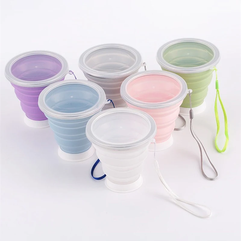 

BPA free Silicone Folding Cup 320ml Collapsible Cup Portable Outdoor Reusable Travel Coffee Cup Foldable Water Tea Cups