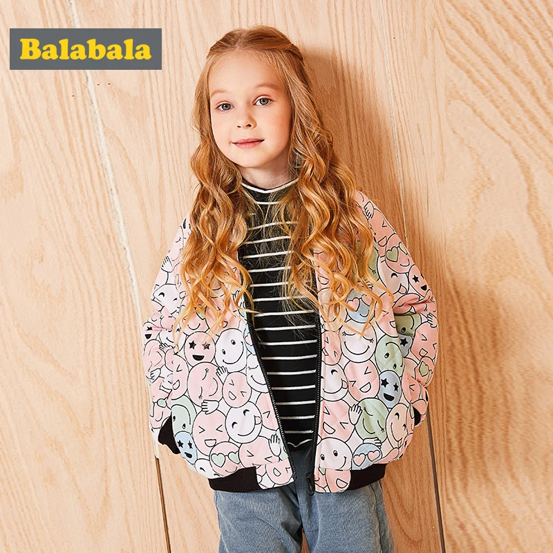 

balabala Children's Outerwear for Girls Winter Warm thicken Coats jacket cotton Children fashion Clothes Kids Down Jacket