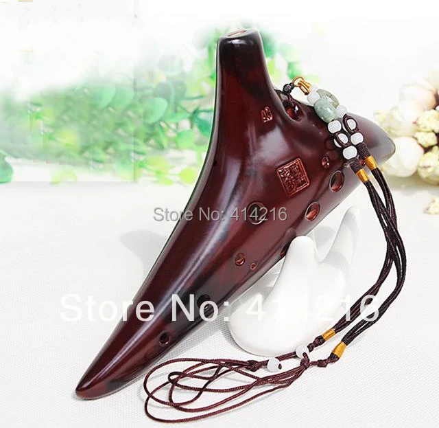 

12 holes smoked burn Alto C/AC Ocarina flute music instrument good sound