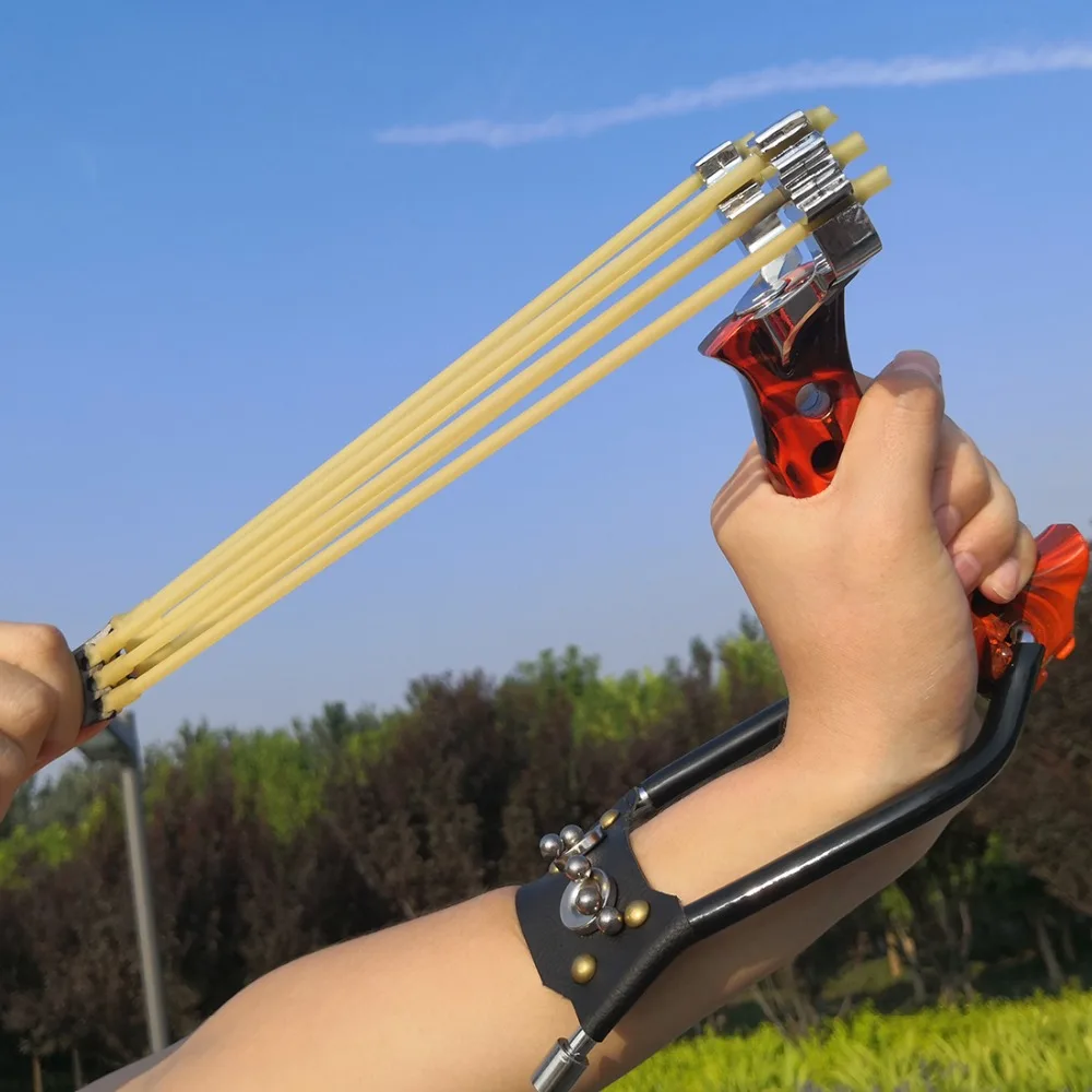 Hunting Slingshot Powerful Professional Tactical Wrist SlingShot Rubber