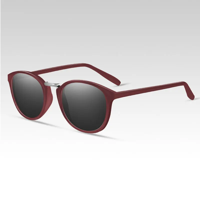 HUHAITANG Роскошные винтажные Поляризованные мужские классические солнцезащитные очки маленькие солнцезащитные очки для женщин дизайнерские мужские солнцезащитные очки для вождения - Цвет линз: Dark Red