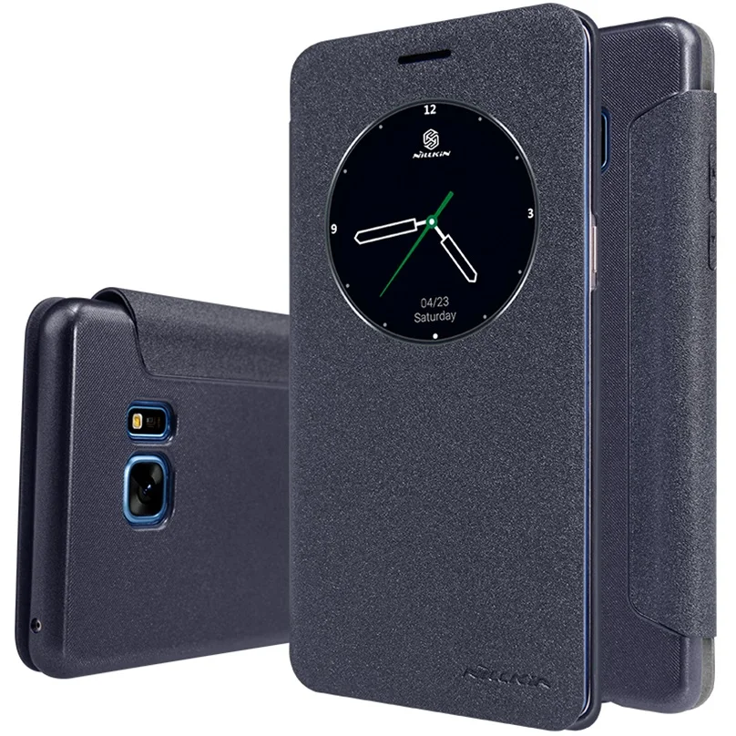 Для samsung Galaxy Note FE(Fan Edition) чехол Nillkin Sparkle супер тонкий PU кожаный флип-чехол для samsung Note FE Smart Wake Up - Цвет: Grey