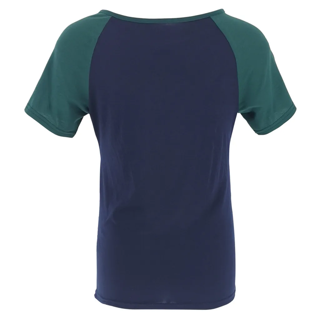 Vetement femme, женские топы для беременных с коротким рукавом и блузки, одежда, Лоскутные Топы, женская короткая футболка, ropa mujer
