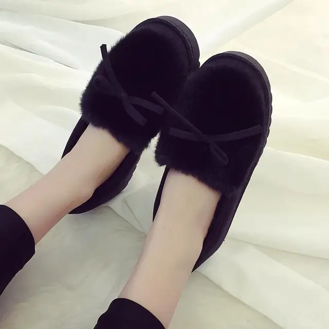 snow faux fur platform slip on loafer
