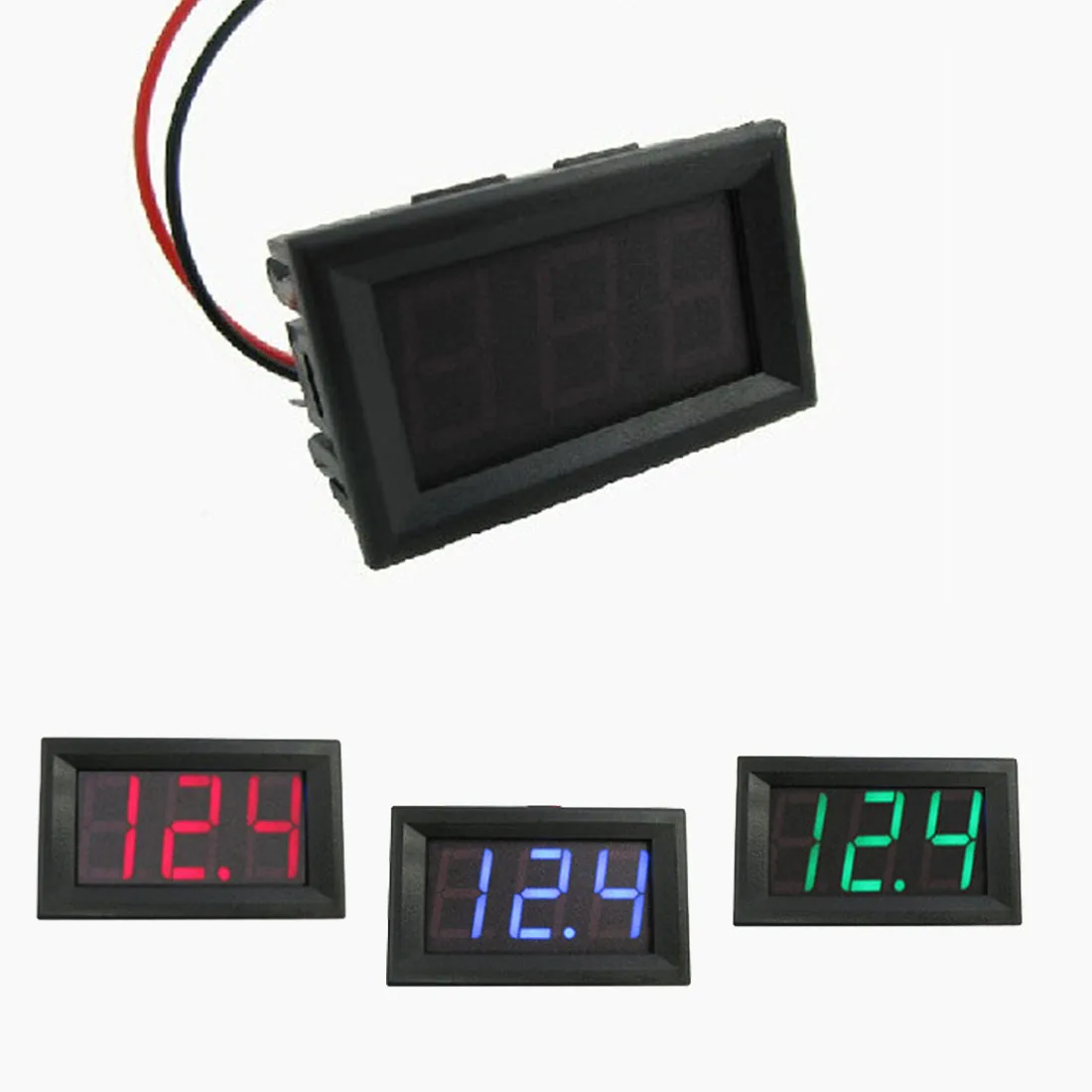 

1pcs Mini Portable Voltmeter DC 4.5V -30.0V 0.56 inch Blue/Red/Green LED Digital Volt Meter Gauge Household Measure Meter