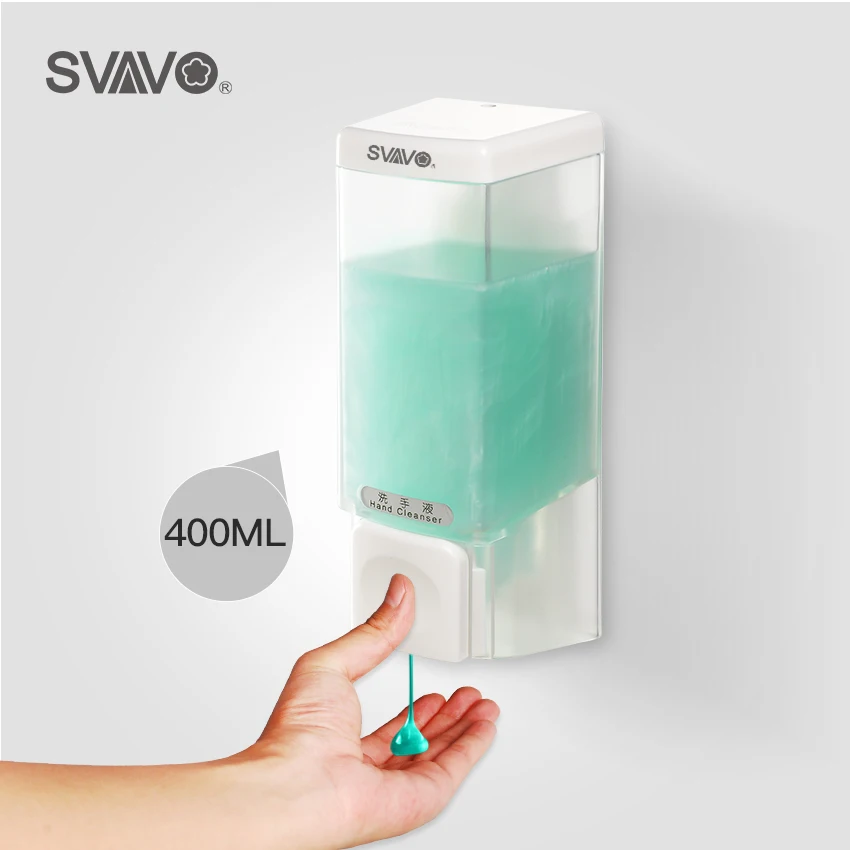 

SVAVO Wall Mounted Hand Pressing 400ml Liquid Soap Dispenser with Securitylock Manual Soap Dispenser For Kitchen Bathroom
