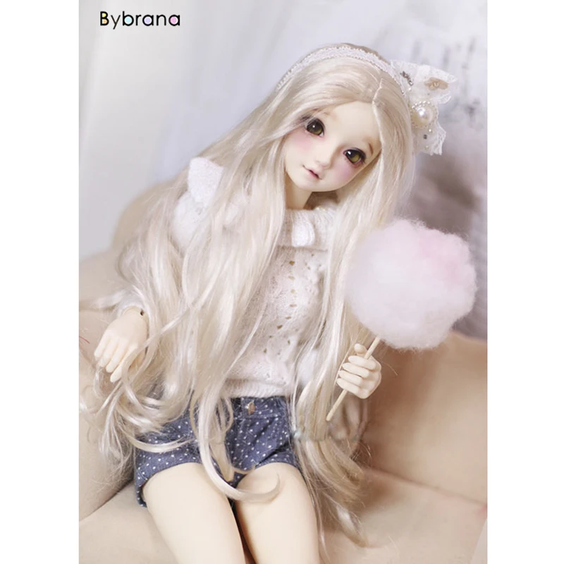 

Bybrana Free Shipping 1/3 1/4 1/6 BJD Wigs Long curly High Temperature Fiber hair for Dolls
