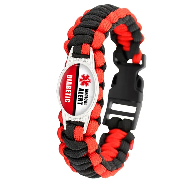 Diabetic Type 1 2 Medical Alert 25*18mm Glass Cabochon Outdoor Survival Paracord Diabetic Type 1 2 Medical Alert 25*18mm Glass Cabochon Outdoor Survival Paracord