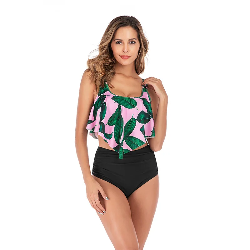 

swimsuits high waisted bikini set for women sexy push up two piece biquini ruffle top 2019 swim suit bathing suits girls ladies