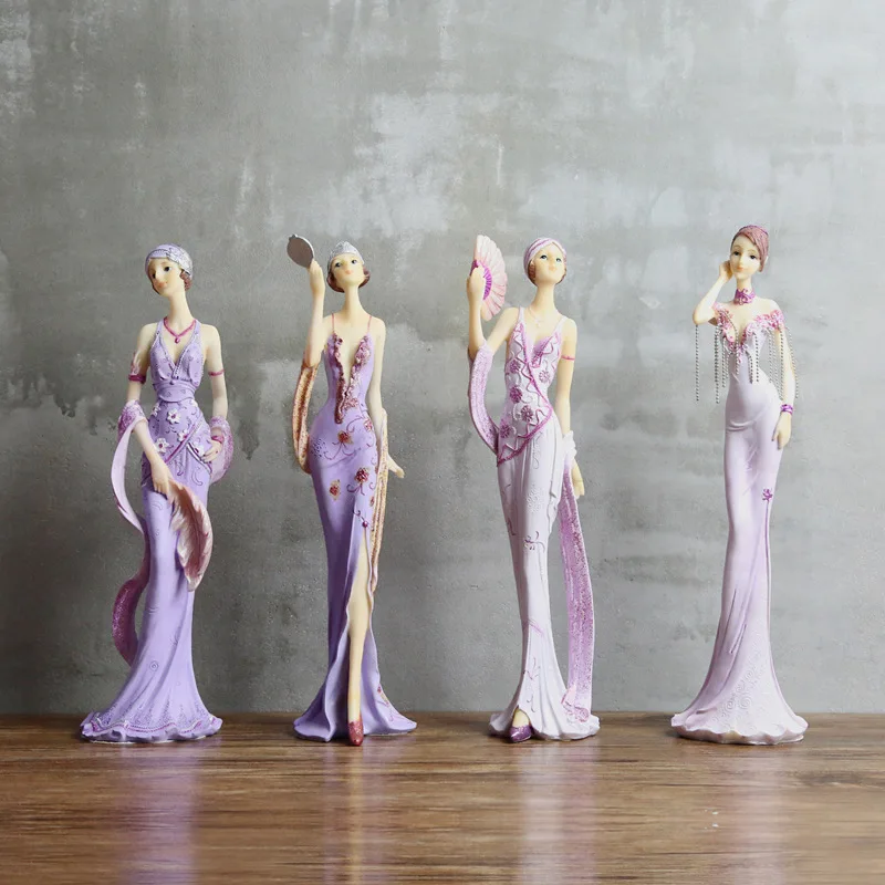

Purple European Doll Lady Resin Ornaments Home Decoration Office home decoration accessories modern paris desk decoration
