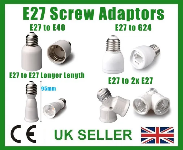 E12 CES To E14 SES WHITE Light Bulb Adaptor Converter Lamp Holder LED UK SELLER.