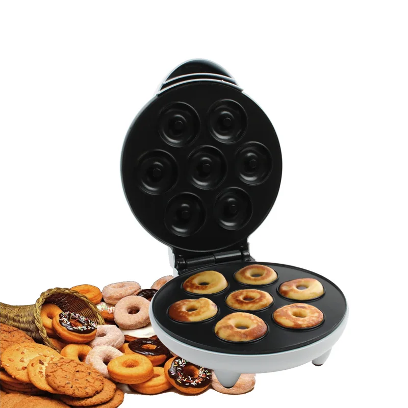 

220V EU plug MINI donut making machine Eggs cake baking Breakfast waffle Electric Donut maker automatic pancake doughnut Makers