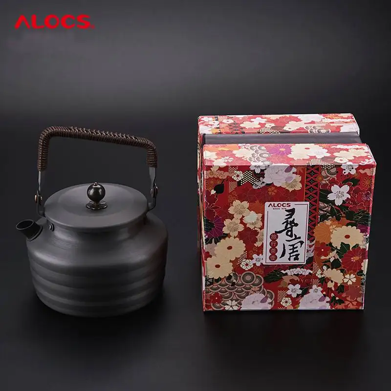 Alocs принадлежности для пикника на открытом воздухе, 1,3л, Древний китайский стиль, чайник для кипячения, кофейный чайник, кувшин для воды, фляга для кемпинга, бутылка для воды - Цвет: 1300ml w printed box